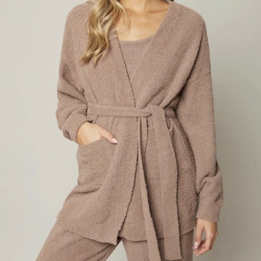 Mocha Brown Fuzzy Cardigan Size Small